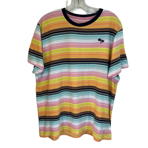 Urban Heritage Men's Striped Multi-Colour Beachy Short Sleeve T-Shirt X-Large XL